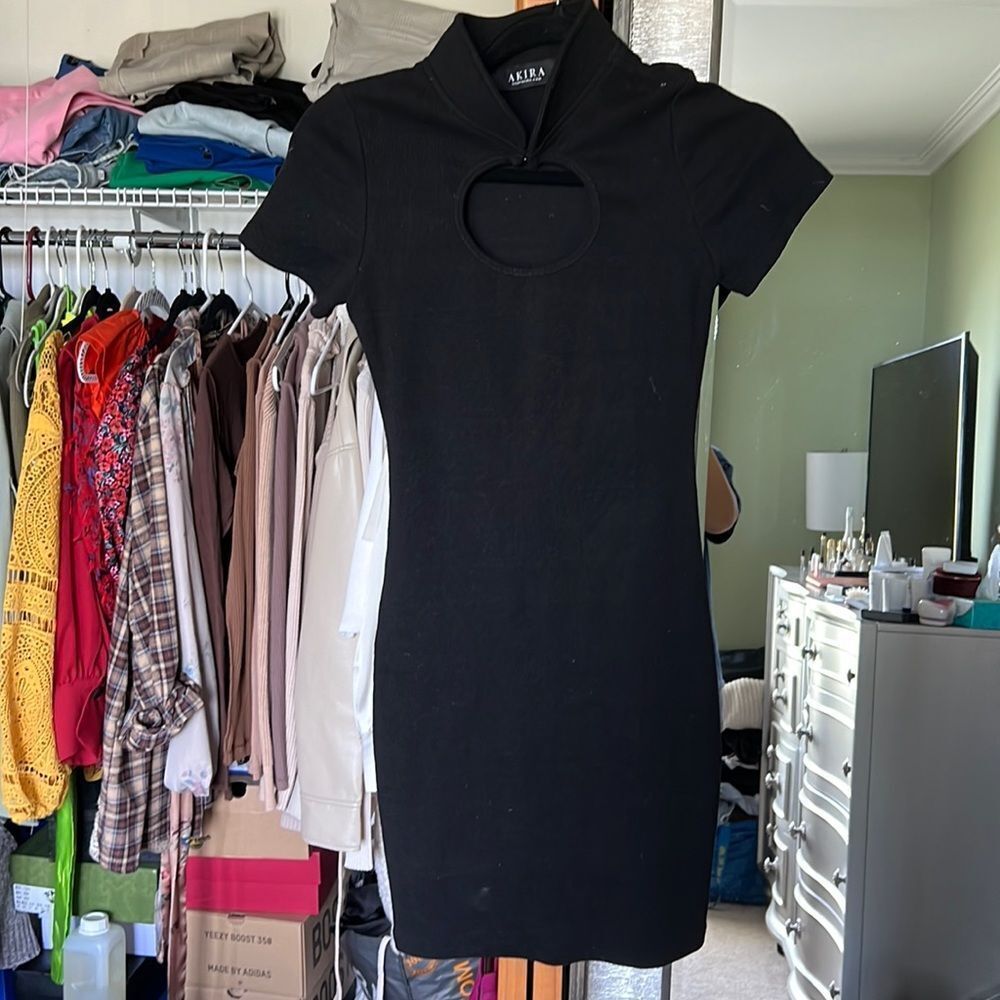 AKIRA Ribbed Black Dress NWOT